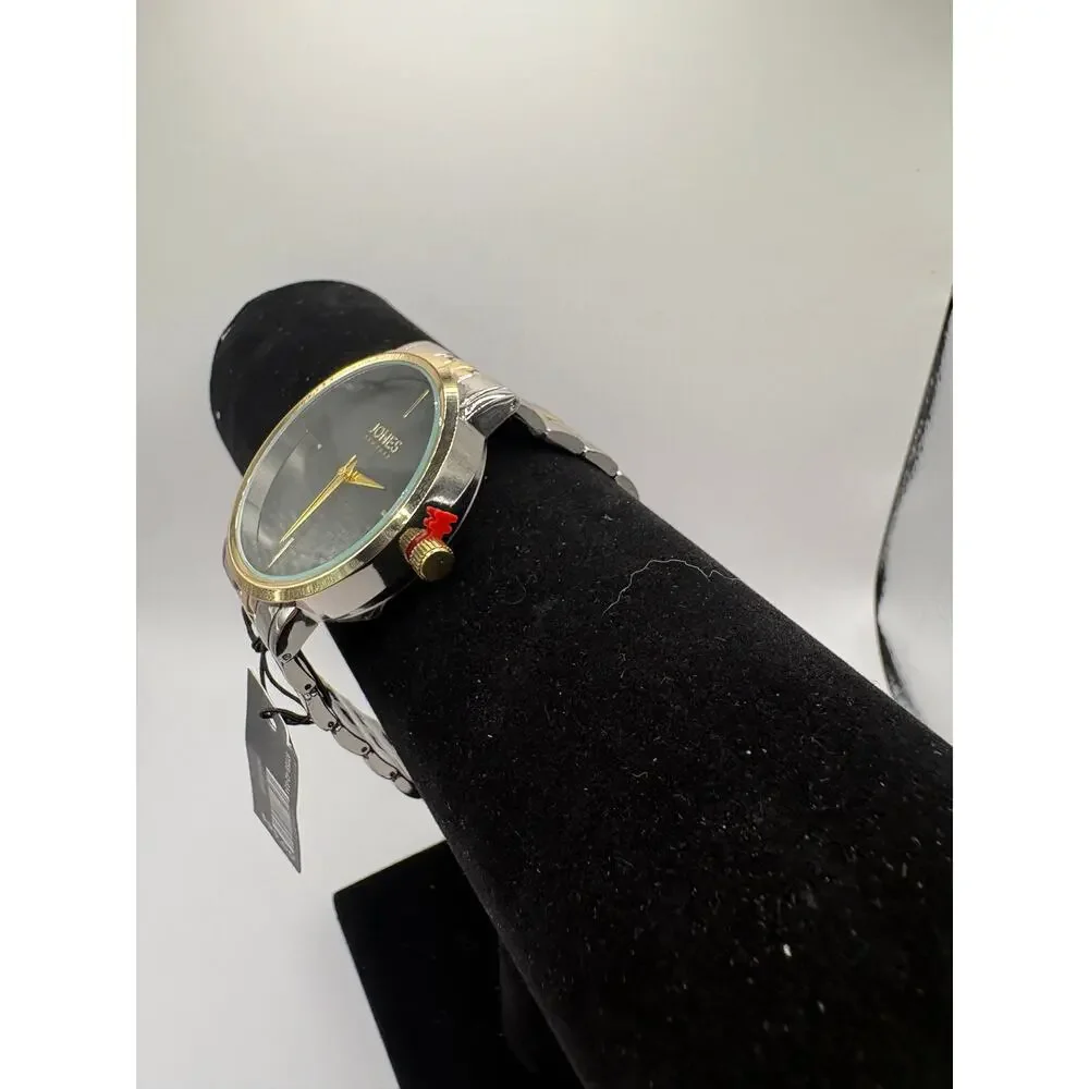 Jones New York Watch Black Dial Two-Tone Bracelet Nwt Style 9775S Silver